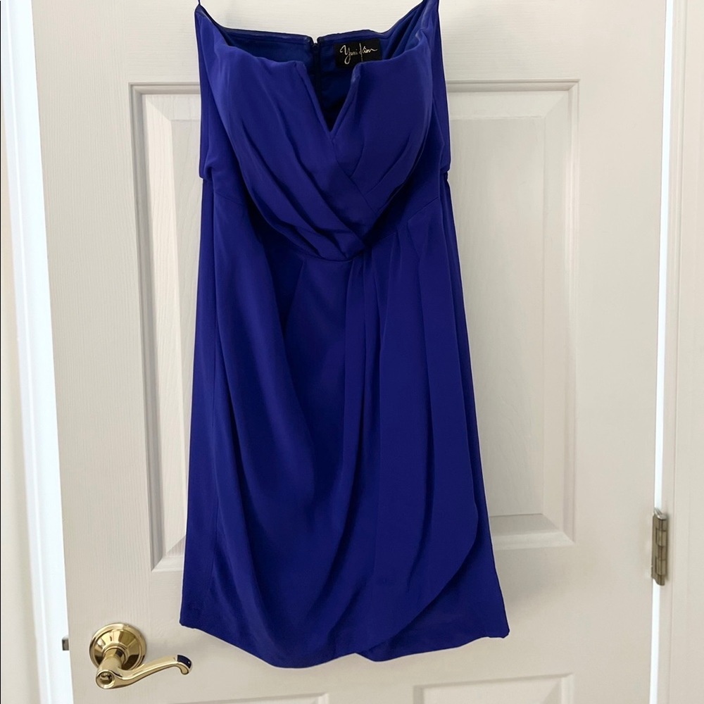 Blue Yumi Kim strapless dress. Size L